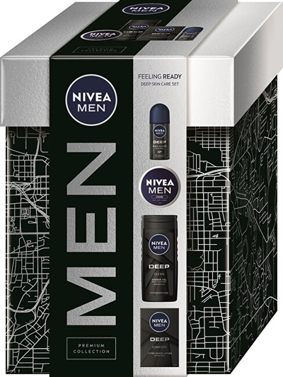 Set për meshkuj Nivea, Xhel dushi 250 ml + Losion pas rroje 100 ml + Antiperspirant 50 ml + Krem trupi 75 ml
