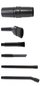Set gryka universale Wessper MiniBrush, për fshesë me korrent, tub 30–38 mm, i zi