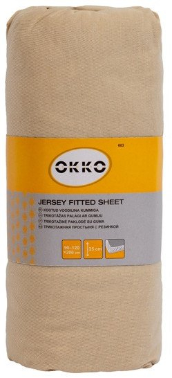 Çarçaf krevati Okko POLYCOTTON, 120x200x25 cm, ngjyrë rëre