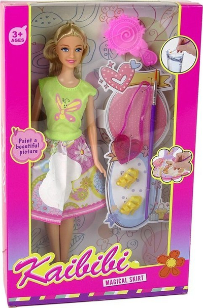 Kukull LeanToys flokë të gjata për me ngjyros fustanet, 29 cm, me aksesorë, shumëngjyrëshe