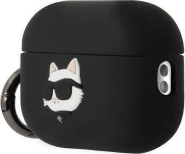 Kuti mbrojtëse Karl Lagerfeld Choupette, për AirPods Pro 2, silikon, e zezë