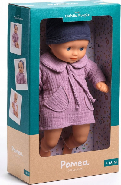 Kukull bebe Djeco Pomea Baby Dahlia Purple, 32cm, trup me material tekstili, lejla