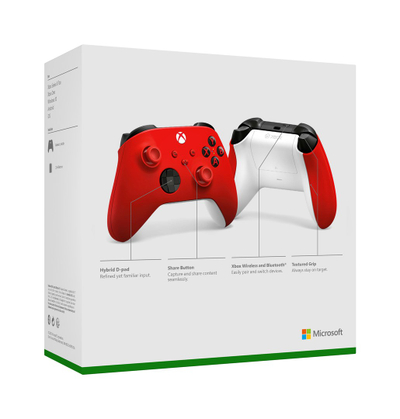 Joystick lojërash Microsoft Xbox Wireless Controller Pulse Red, me valë, i kuq
