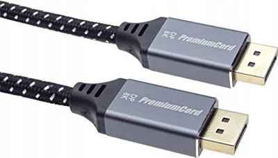 Kabllo DisplayPort PremiumCord, 1.4, 2m, tekstil bardh e zi