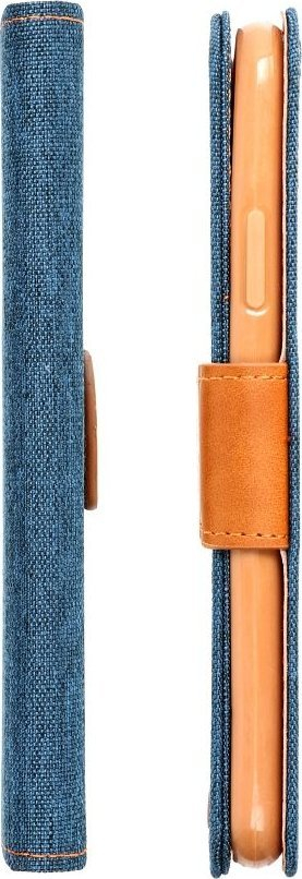 Kuti portofol për Samsung Galaxy A23 5G Canvas, material xhins, me magnet, blu