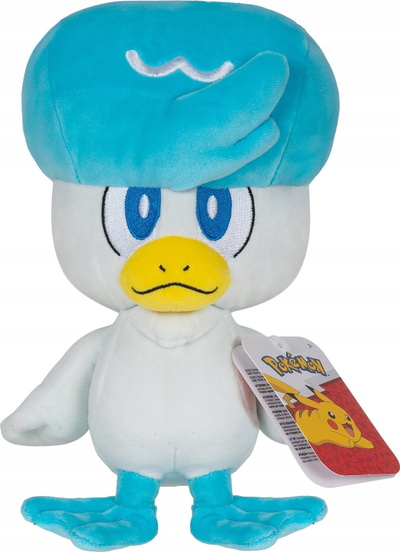 Lodër plushe Pokemon Quaxly, 20 cm, blu e bardhë