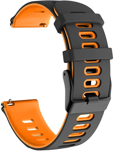 Rrip për orë të mençur 4wrist Garmin 22 mm, i zi/portokalltë