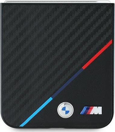 Maskë telefoni BMW Carbon Tricolour me MagSafe, për Samsung Galaxy Z Flip6, e zezë