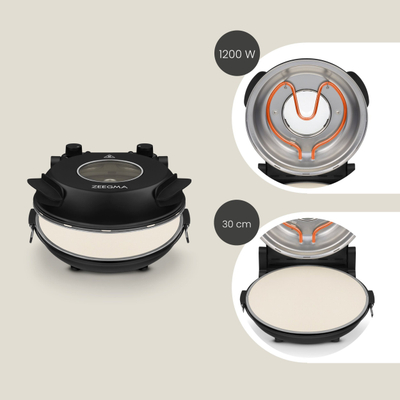 Furrë pice Zeegma Pizza Chef, 1200W, deri 400°C, e zezë
