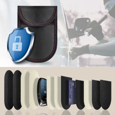 Çantë Faraday për çelsa Tech-Protect KLR100, bllokim RFID, Keyless Go, e zezë me të kuqe