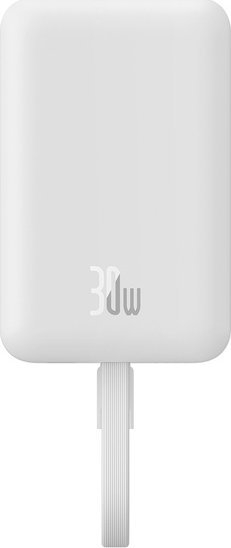 Powerbank Baseus Magnetic Mini, 10000mAh, 30W, e bardhë