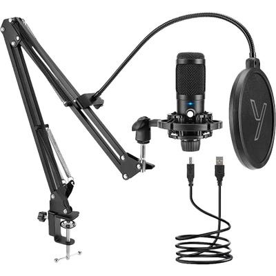 Mikrofon me aksesorë Yenkee YMC 1031 - USB, e zezë
