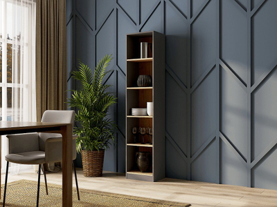 Raft librash Topeshop SHELF UNIT R40, panel i laminuar 16mm, ngjyrë antracit me Oak Artisan