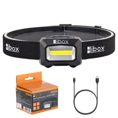 Llambë koke Libox LB0107, LED, e rikarikueshme, e zezë