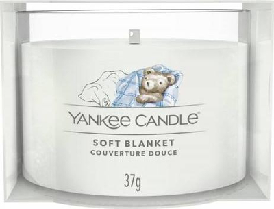 Qiri Yankee Candle Soft Blanket Mini, 5.4cm x 4.4cm, me aromë Fresh and Clean, i bardhë