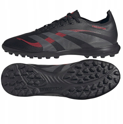 Këpucë futbolli Adidas Predator League Turf, unisex, 45 1/3, të zeza me gri dhe të kuqe