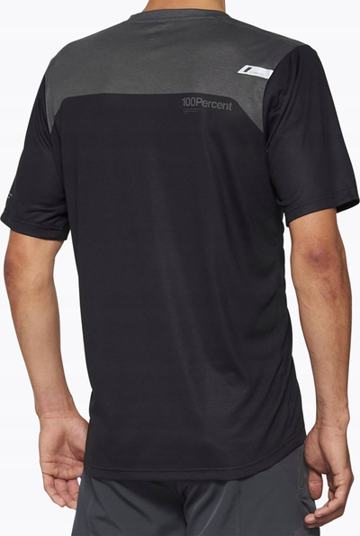 Bluzë sportive për meshkuj 100% Airmatic, mëngë të shkurtra, për çiklizëm, e zezë charcoal