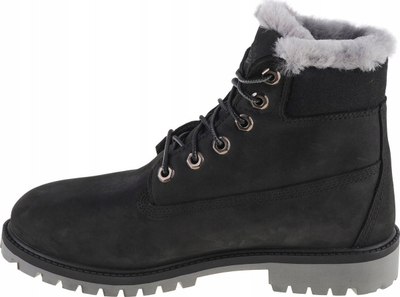 Çizme fëmijësh Timberland Premium 6 IN WP Shearling Boot Jr, lëkurë nubuck, të izoluar, të zeza
