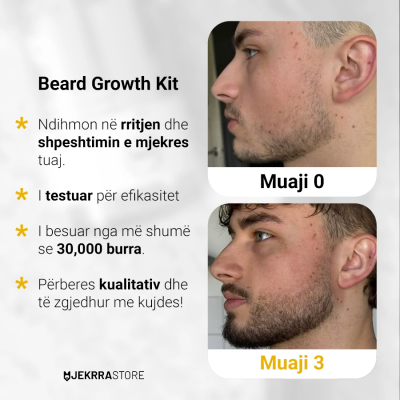 Set për mjekërr Mjekrra Store Serum Minoxidil 5%, 30ml + roller