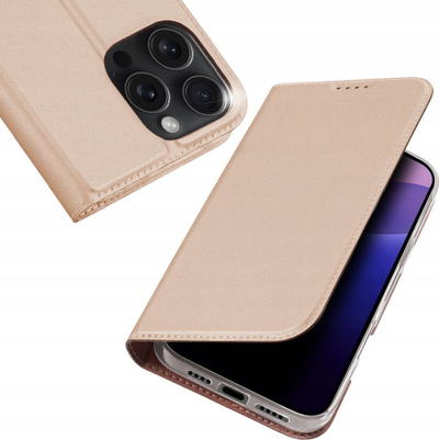 Mbulesë telefoni DUX DUCIS Skin Pro Series për iPhone 16 Pro Max, me xhep për kartë, funksion stand, rozë