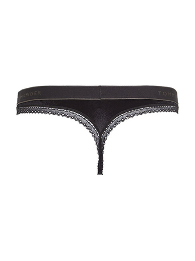 Mbathje për femra Tommy Hilfiger Women's Velour Thong, të zeza