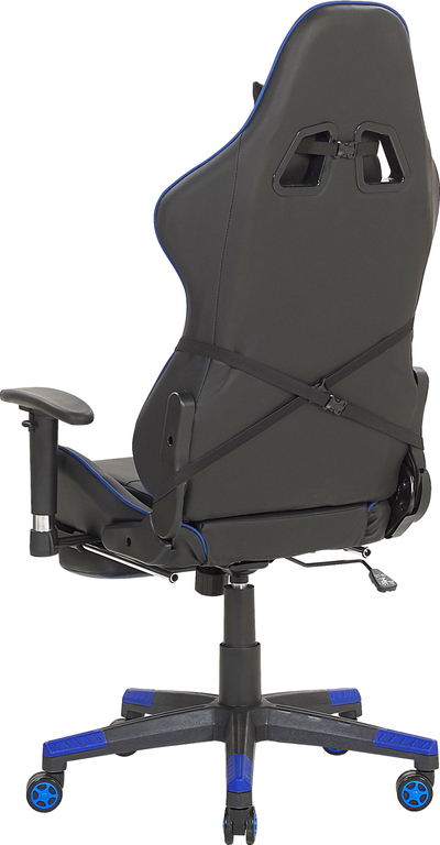 Karrige gaming Victory Swivel, lëkurë sintetike, me mbështetëse këmbësh, zi me blu