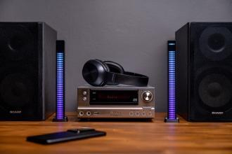 Dritë dekorative RGB Redleaf Equalizer 40LED, i bie muzikës, USB C, i zi