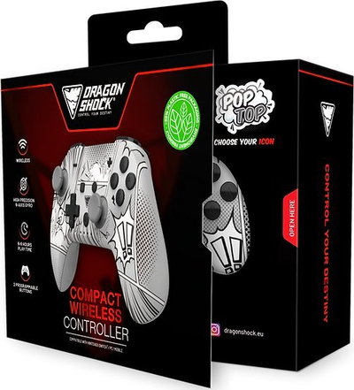 Gamepad DRAGON SHOCK DragonShock PopTop Manga, Bluetooth, kompakt, shumëngjyrësh