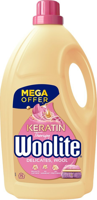Detergjent i lëngshëm Woolite Keratin Therapy Pro Care, për rroba të holla, 4.5L