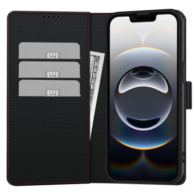 Калефон портфељ Tech-Protect Wallet за iPhone 16e, еко кожа, со магнет, црн