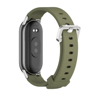 Rrip dore Tech-Protect Iconband Classic për Xiaomi Smart Band 8 9 10, silikon, universal, jeshile ushtarake
