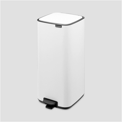 Kosh plehrash Brabantia me pedale, 30L, katror, i bardhë
