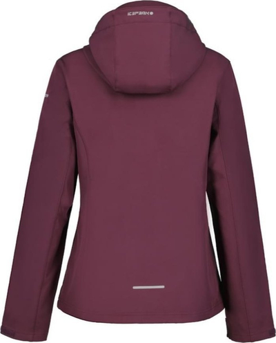 Xhaketë softshell për femra Icepeak Brenham, rezistente ndaj erës, me kapuç të heqshëm, vishnje