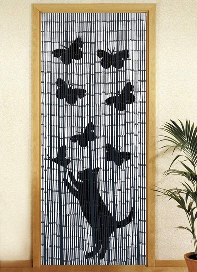 Perde dere Wenko Lucky Cat, bambu, 90 x 200 cm, shumëngjyrëshe