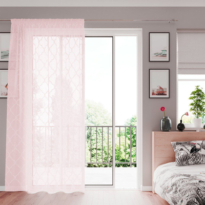 Perde dritë AmeliaHome Delva Pleat, 270x140 cm, poliester, rozë