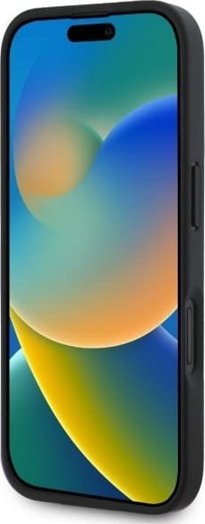 Mbulesë telefoni DKNY PU Leather Repeat Pattern Tonal Stripe, për iPhone 16, e zezë