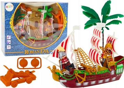 Lodër anije romake Roman Ship, drita dhe zë, me katapultë dhe palma, shumëngjyrëshe