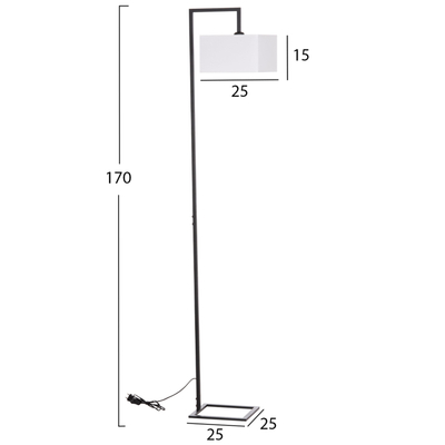 Lampë dyshemeje Brans HM7532.11, metal, 170cm, abazhur PVC, e zezë e bardhë