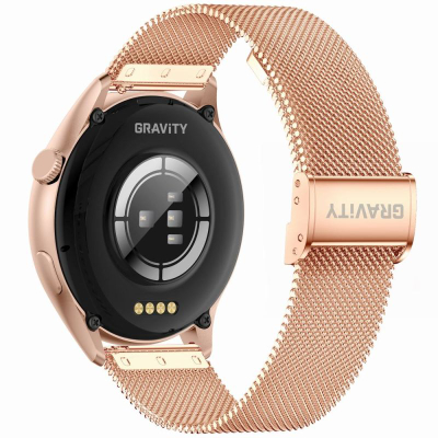 Ora inteligjente GRAVITY GT11-7, AMOLED 1.43", për femra, rose gold