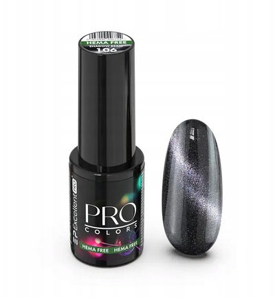 Llak gel hibrid Excellent Pro Colors Cat Eye 106 Shadow Beam, Hema Free, 7 g, gri e errët