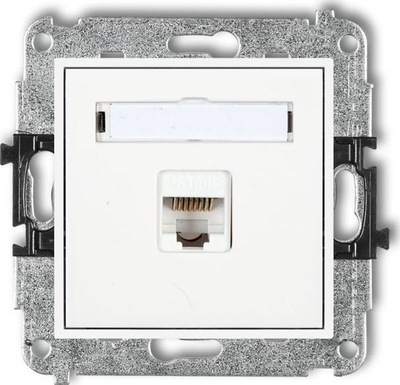Prizë kompjutri Karlik, 1xRJ45, kat. 5e 8-pin MGK-1, e bardhë