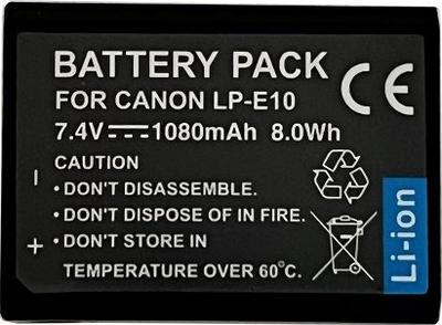 Батерија за фотоапарат Екстра Дигитал Canon LP-E10, 1080mAh, црна