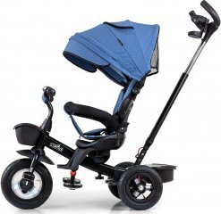 Tricikël për fëmijë Mally Milly Movi Denim, strukturë e qëndrueshme, i kaltër