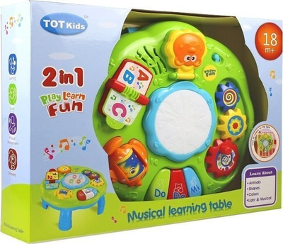 Tavolinë muzike interaktive LEAN TOYS, edukative, për kalamaj 18m+, shumëngjyrëshe