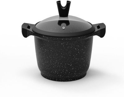Tigan kasserol Domoletti Black Marble, 24 cm, 4L, i zi