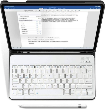 Mbështjellës me tastierë Tech-Protect SC Pen për iPad 10.2", Bluetooth, me vend për Apple Pencil, i zi