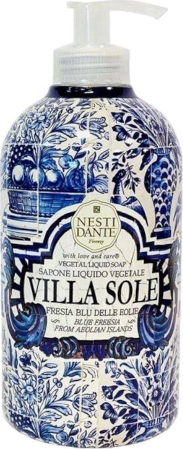 Sapun lëng për duar Villa Sole Blue Freesia, me bazë bimore, 500 ml, blu
