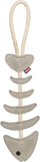 Lodër për qen Trixie Fish Bone, lëkurë e vërtetë, me litar, kafe