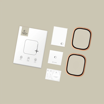 Заштитно стакло Tech-Protect Tempered Glass Ring, Apple Watch Ultra 49mm, сет 2 парчиња, космичка портокалова