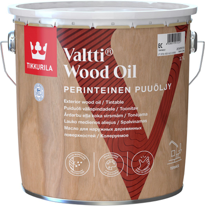 Vaj druni Tikkurila Valtti Puuoljy, 2.7L, për jashtë, i tejdukshëm
